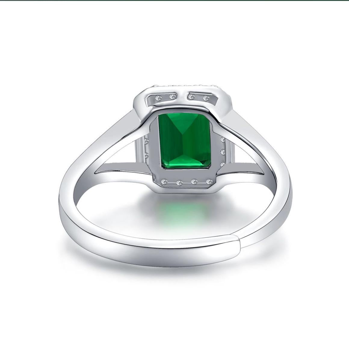 The Emerald Baguette Adjustable Ring
