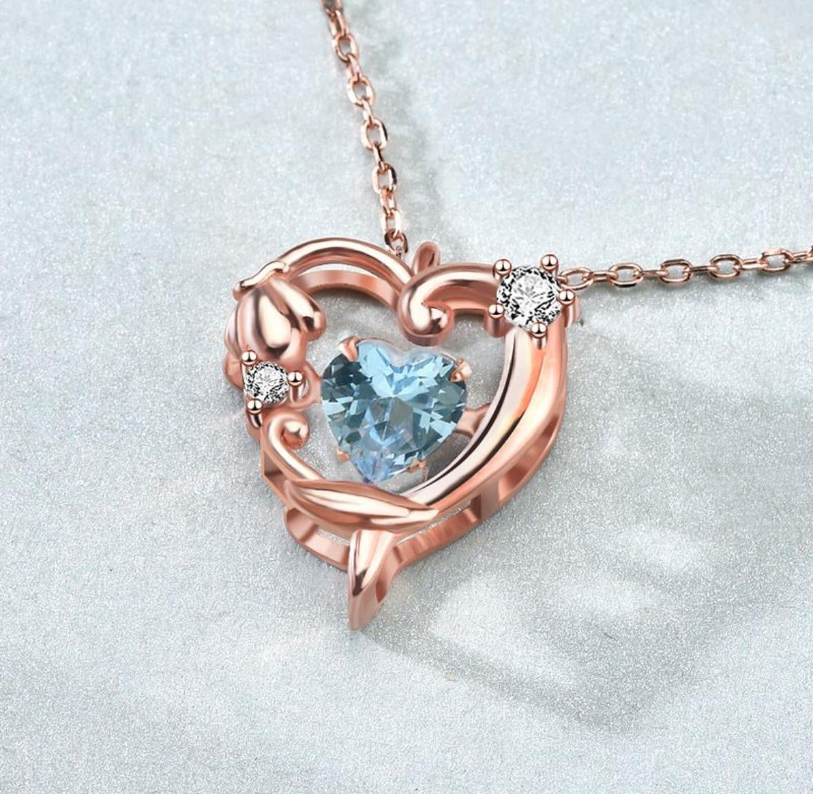 The Blue Mermaid Heart Necklace