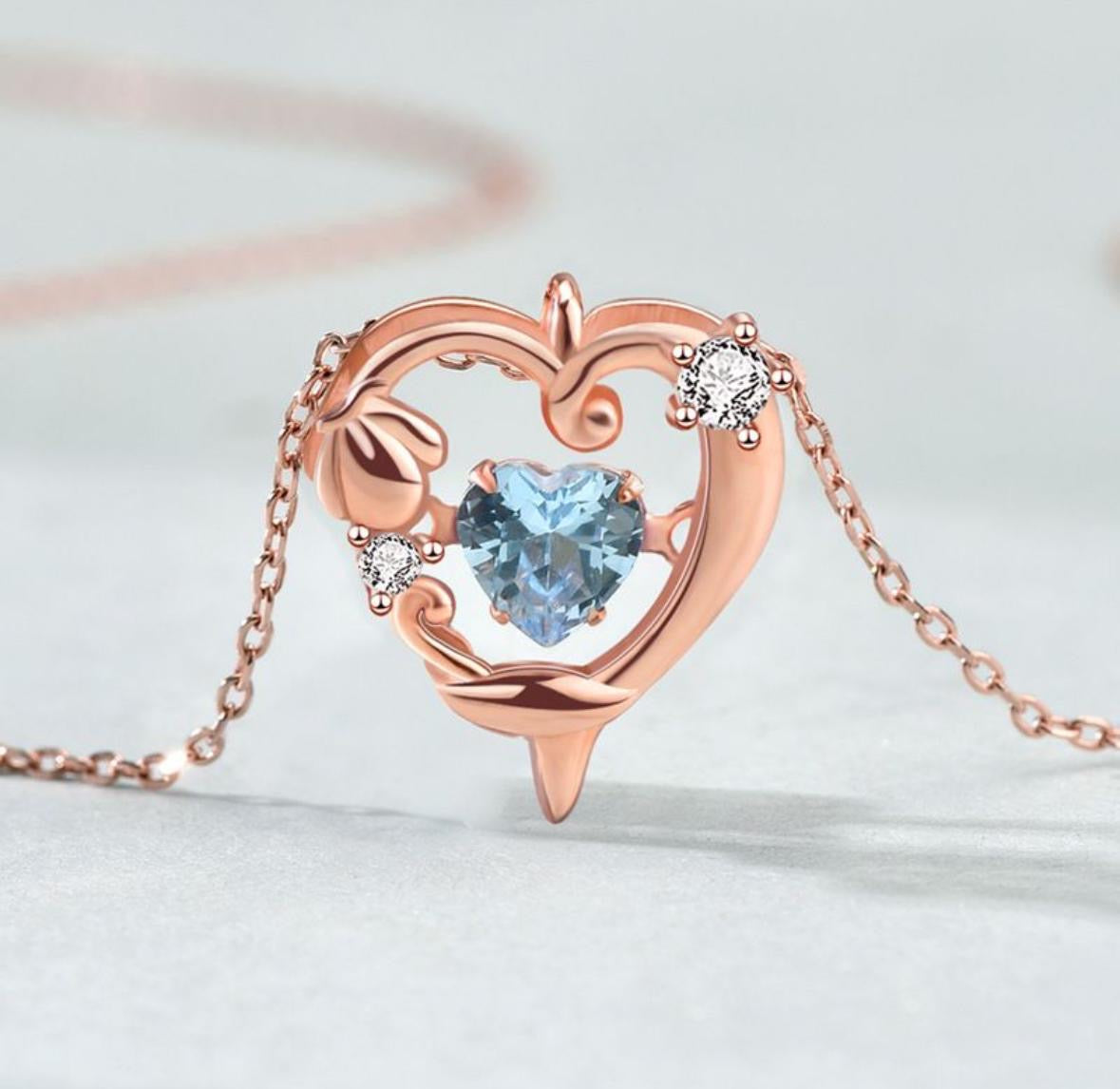 The Blue Mermaid Heart Necklace